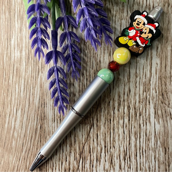 Handcrafted Gnome Grinch Pens Beaded Unique Artisan Gifts Office Accessories - Picture 5 of 8